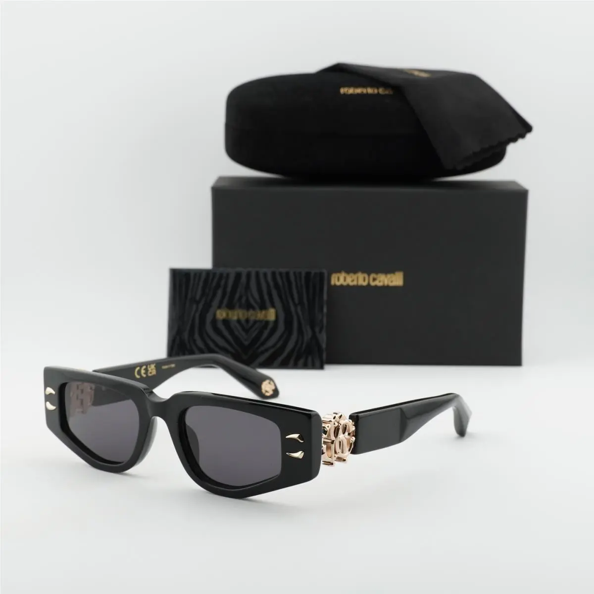 Roberto Cavalli SRC057M 0700 Sunglasses Black Frame Gray Lenses 51mm
