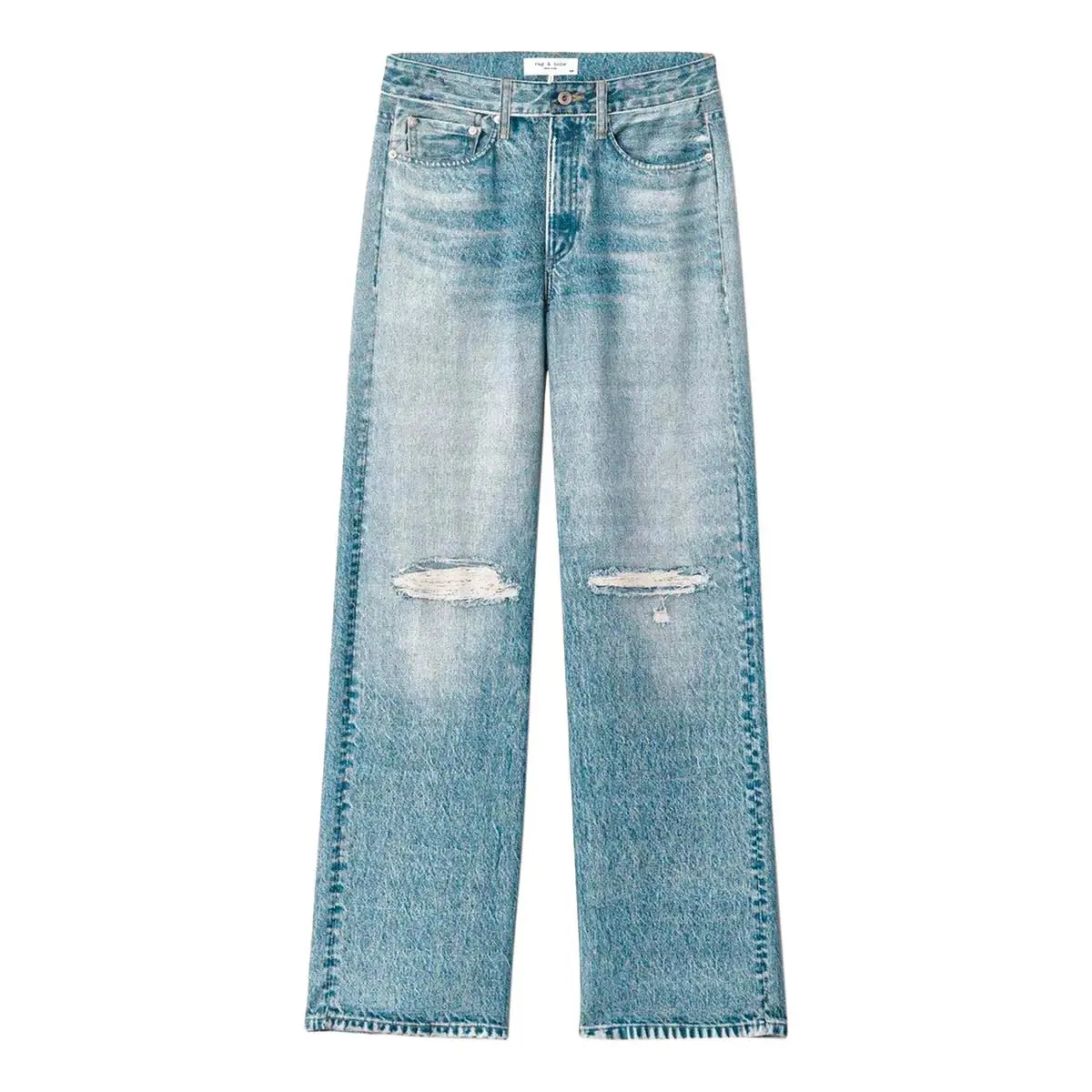 Rag Bone Liquid Miramar in Dara Photo Printed Jean Wide Leg Pants 28