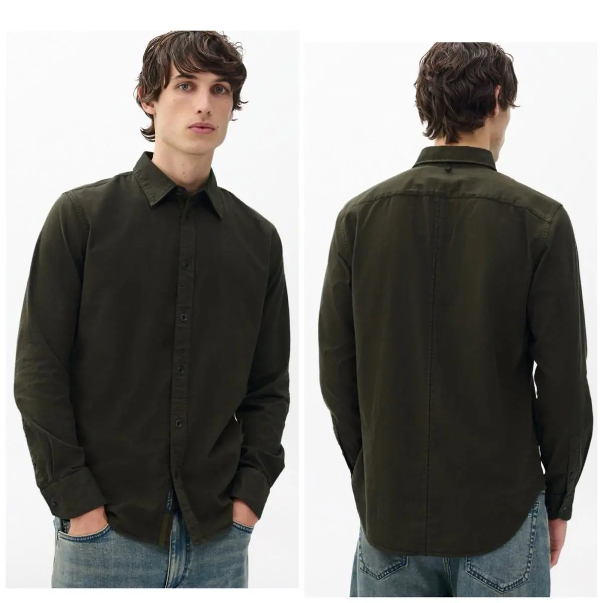 Rag Bone Tomlin Stretch Dobby Shirt In Forest Green Size: Small