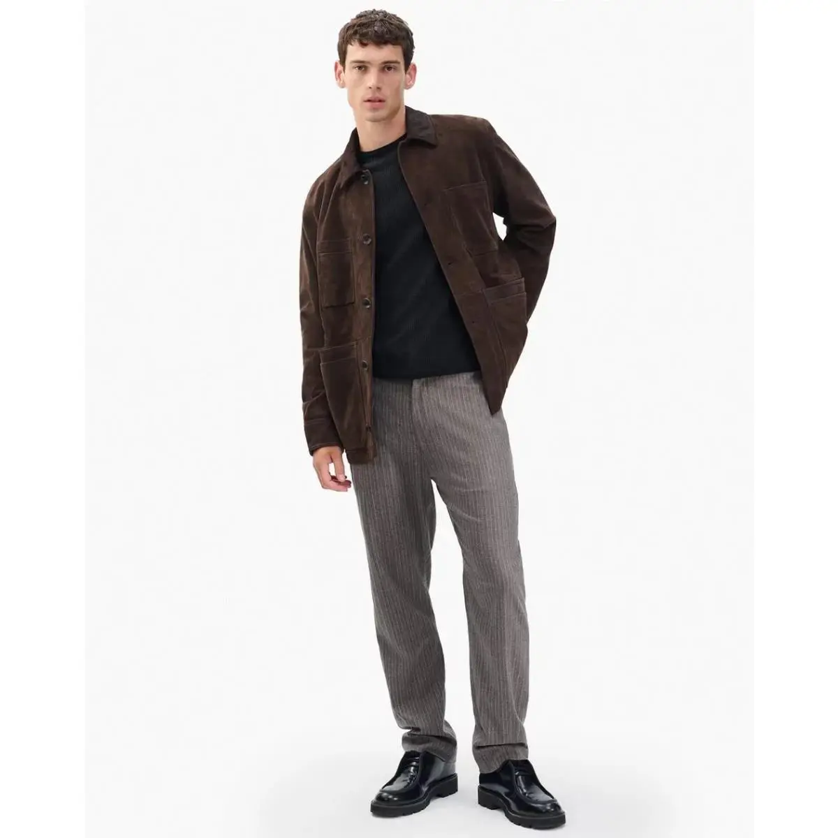Rag Bone Men`s Evan Flannel Trouser In Mink Stripe Size: 33