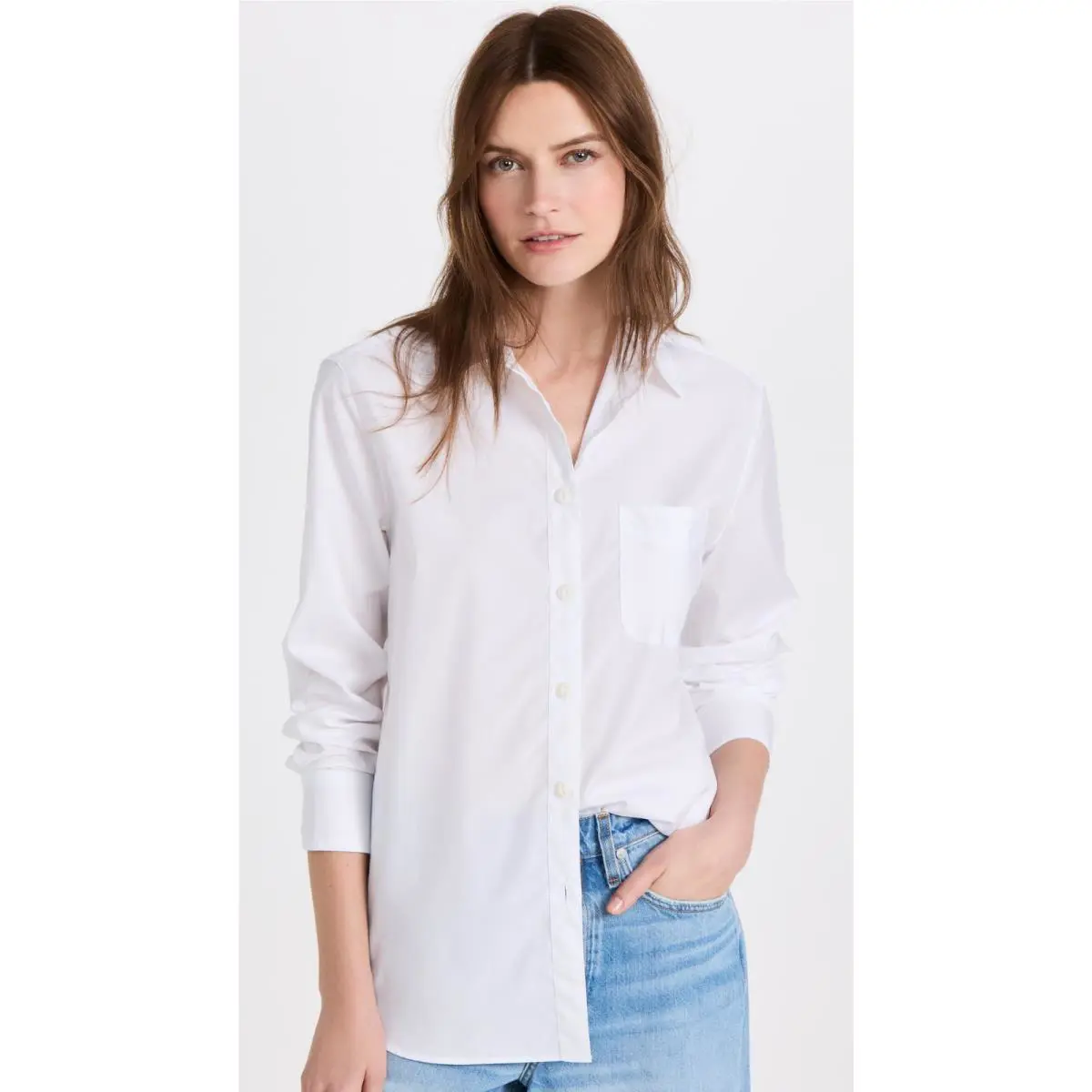 Rag Bone Women`s Maxine Button Down Shirt In White Size: Medium