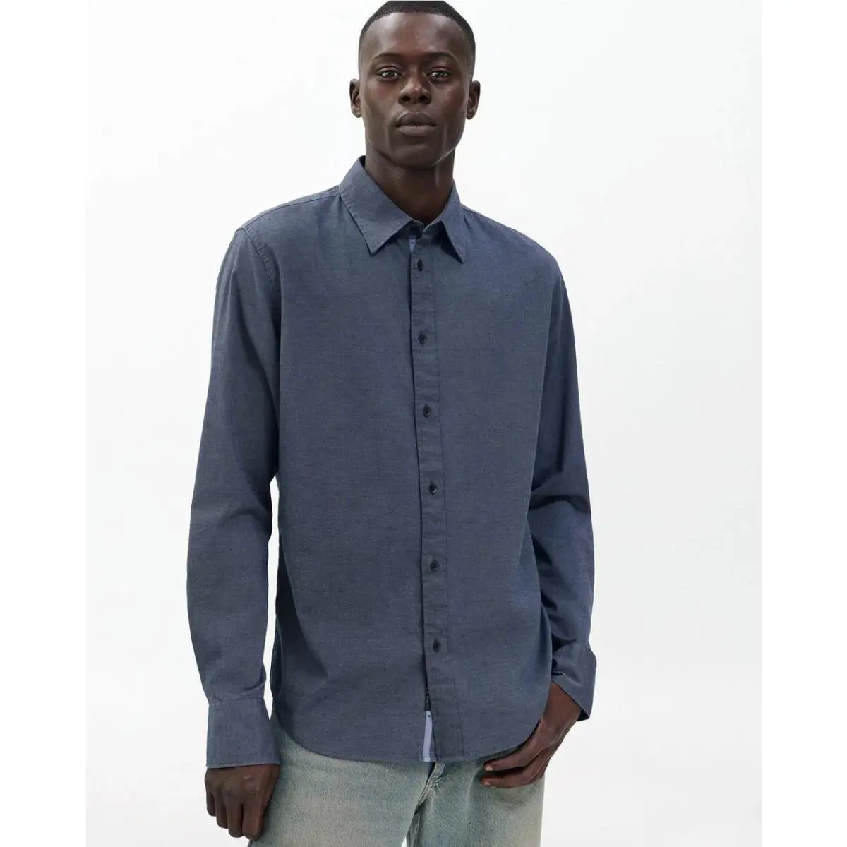 Rag Bone Tomlin Stretch Dobby Shirt In Washed Blue Size: Xxl