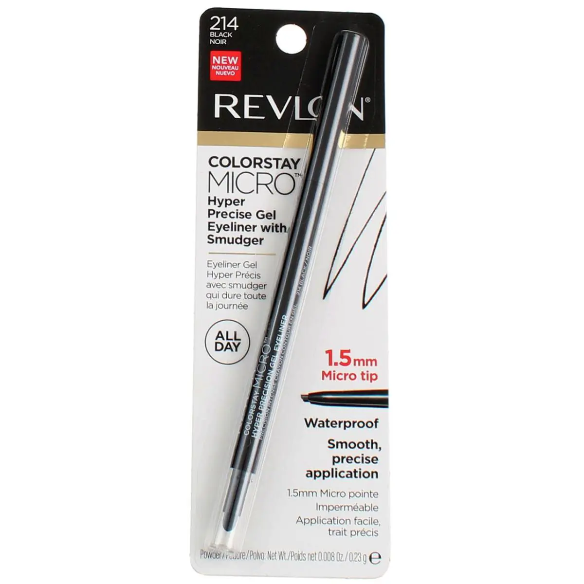 6 Pack Revlon Colorstay Micro Gel Waterproof Eyeliner Black 214 0.008 oz - Black