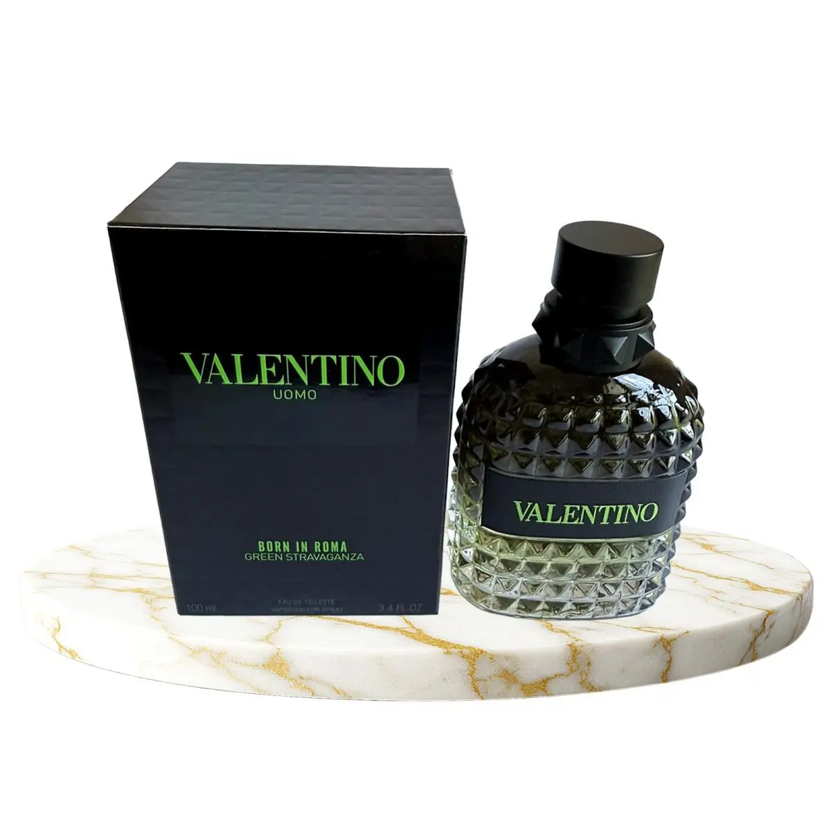 Uomo Born In Roma Green Stravaganza Edt Spray For Men 3.4 oz / 100 ml by Valentino