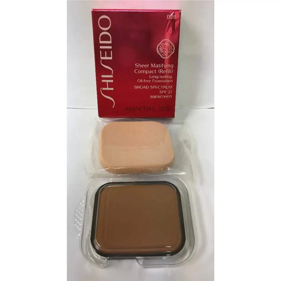 Shiseido Sheer Matifying Compact Refill SPF21 D20 Rich Brown 3 Pack