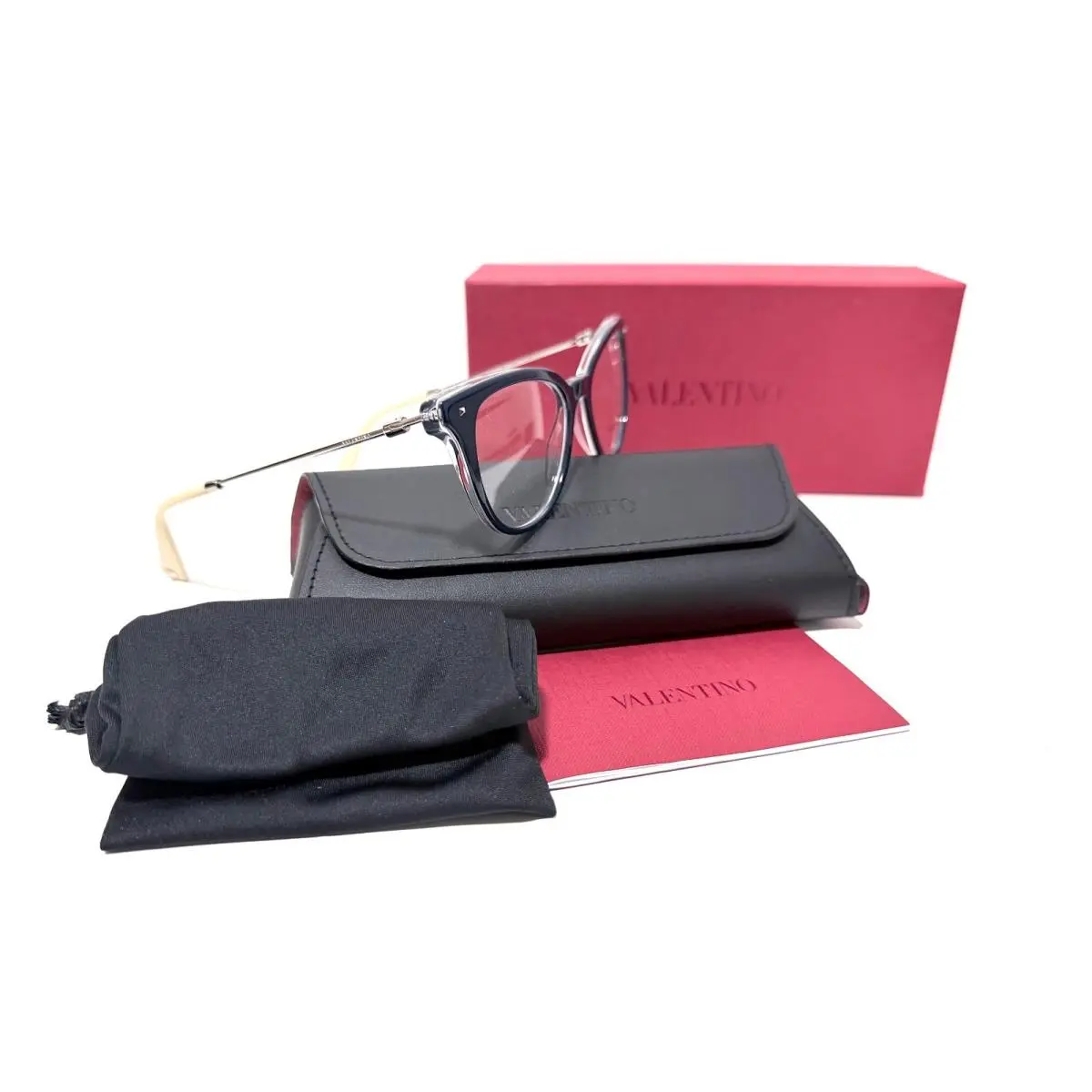 Valentino VA 3005 5028 RX Blue Crystal Silver Eyeglasses 49-17-135 MM Italy