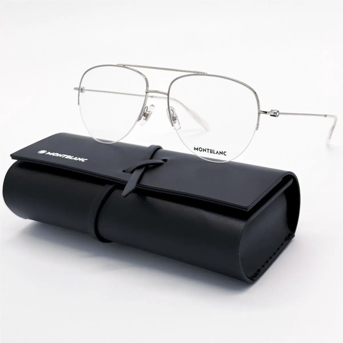 Montblanc Eyeglasses MB0077O 003 Silver Men Eyewear Montblanc