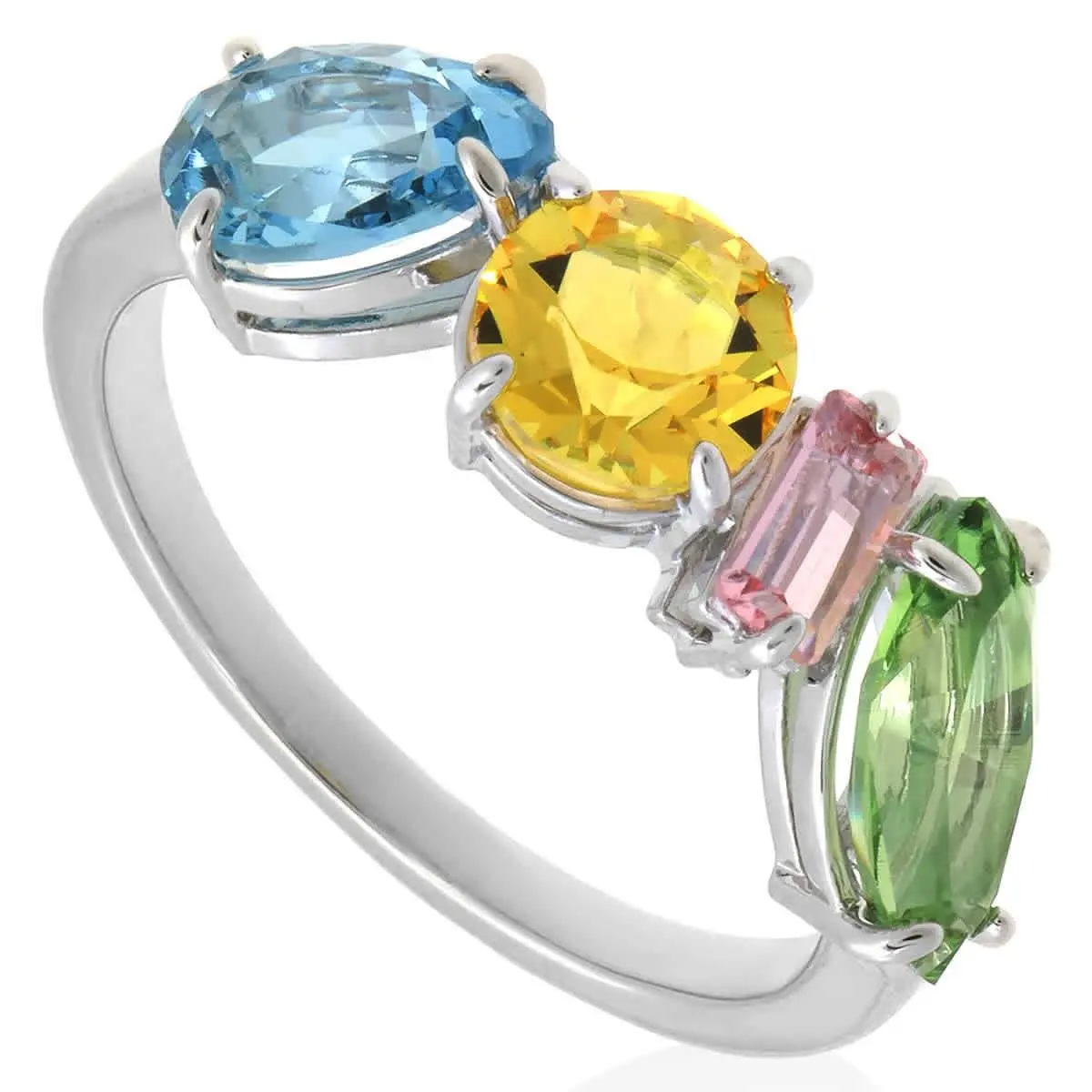 Swarovski Rhodium Plated Mixed Cuts Gema Ring