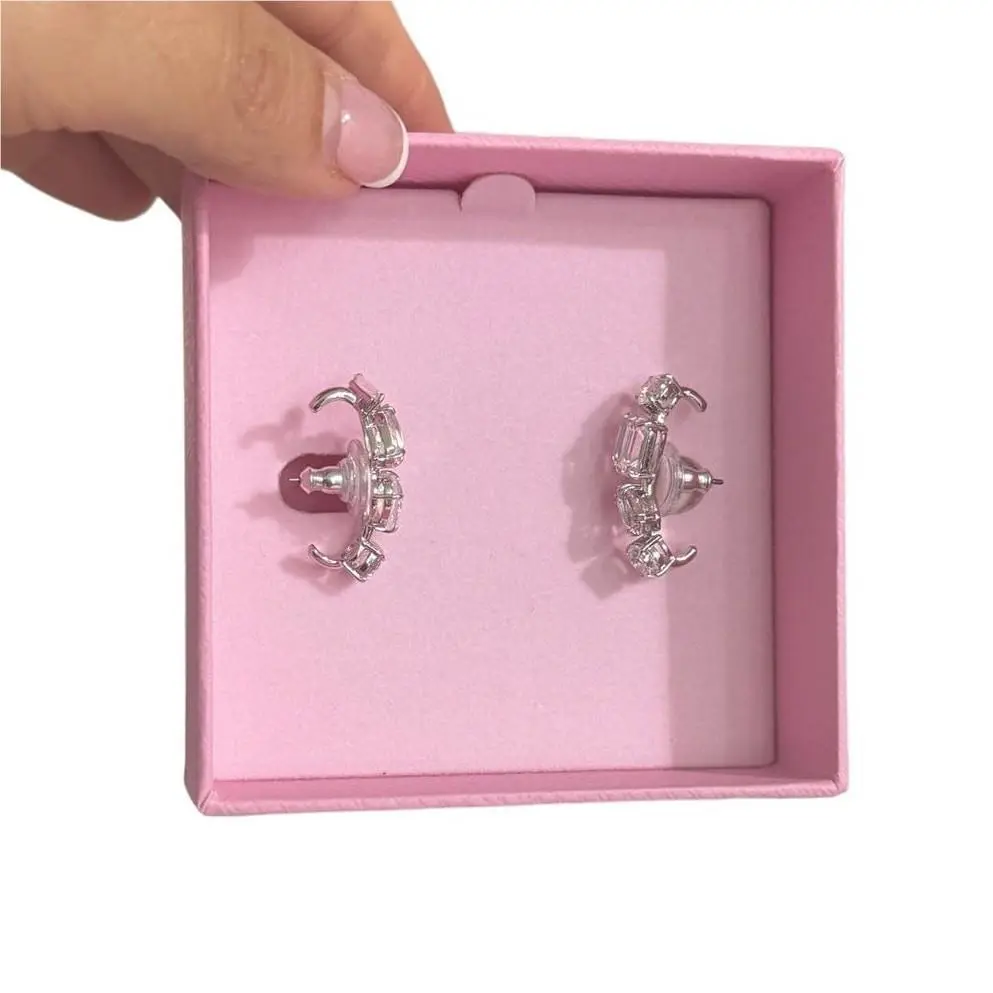 Gema Ear Cuffs Mixed Cuts White Rhodium Plated by Swarovski