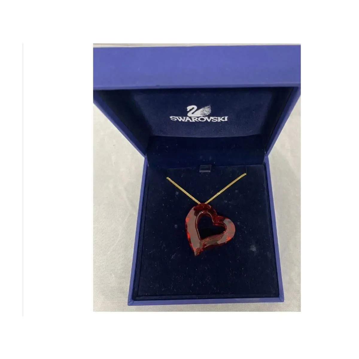Swarovski Ties of Love Red Heart Crystal Pendant 1103222 16in Cha
