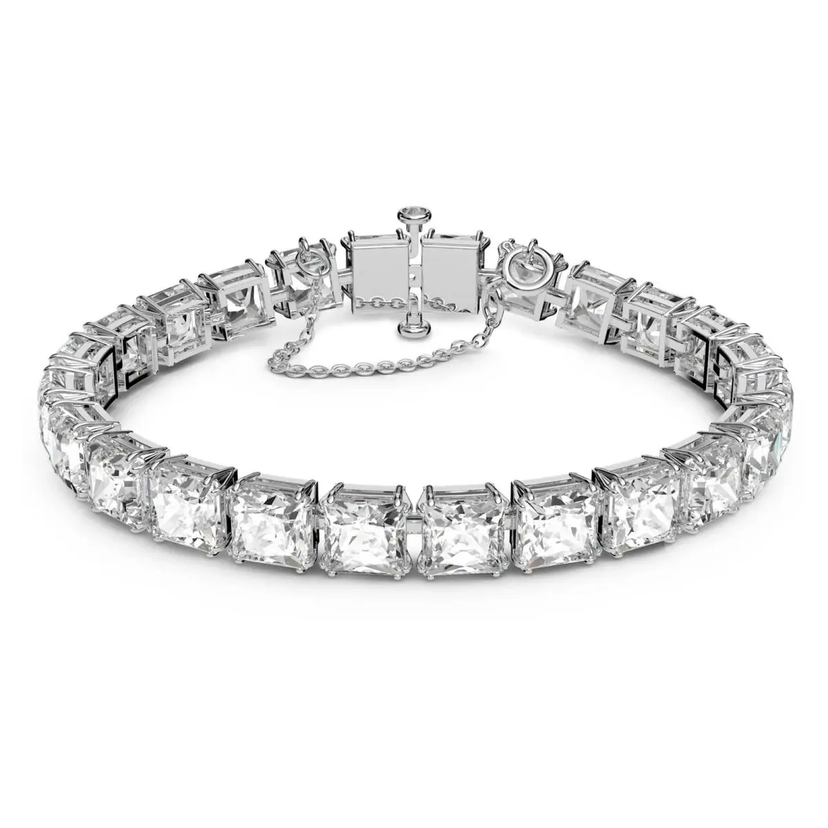 Matrix Tennis Bracelet White Rhodium Plated Model 5599202 by Swarovski