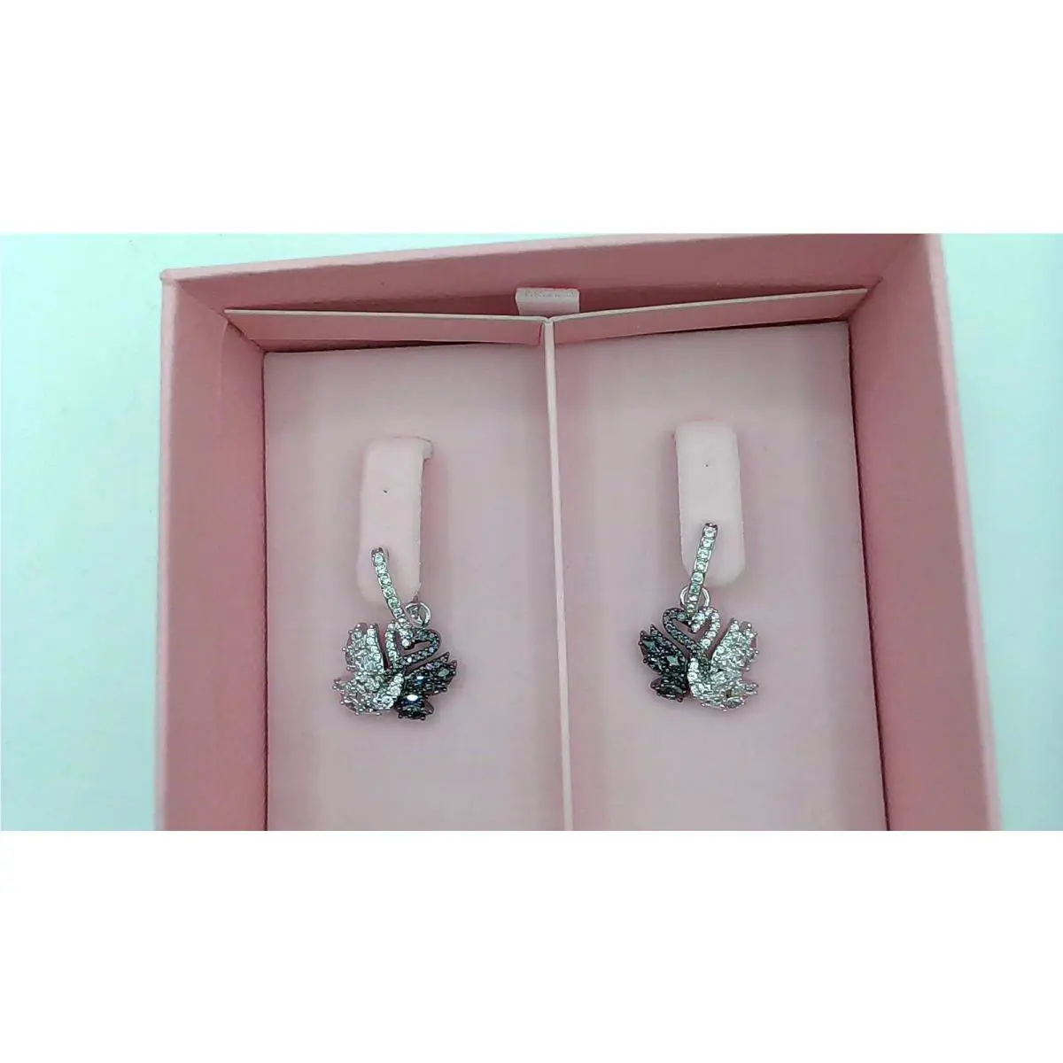 Swarovski Crystal Iconic Swan Drop Earrings Swan Mixed Metal 5705728