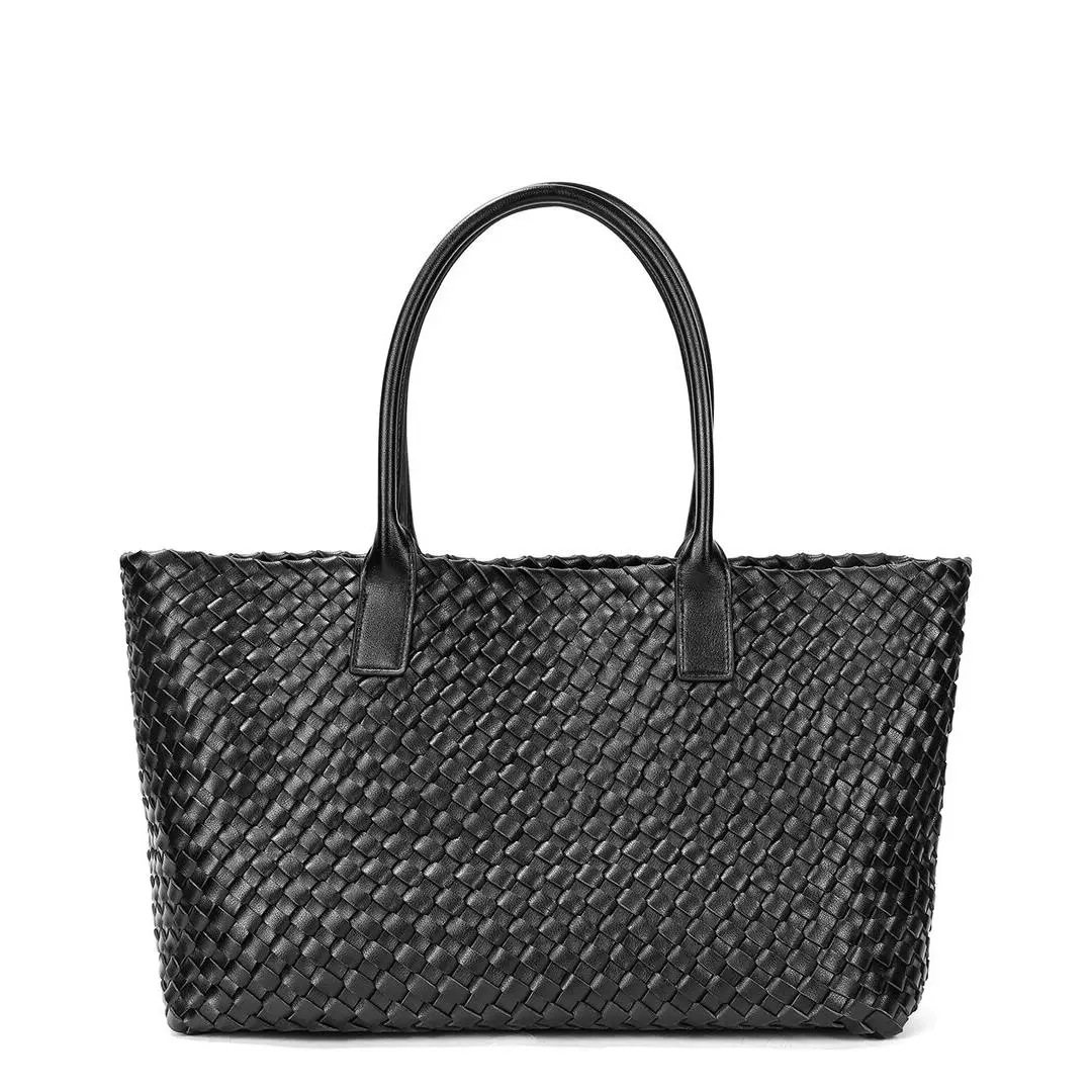 Tiffany Fred Paris Large Hand-woven Leather Tote Women`s Black by Tiffany & Co.