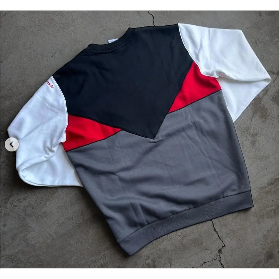 Adidas clothing - Adidas Originals Colorblock Trefoil Sweatshirt - BLACK / WHITE / GRAY / RED, Manufacturer: BLACK / WHITE / GRAY / RED 5