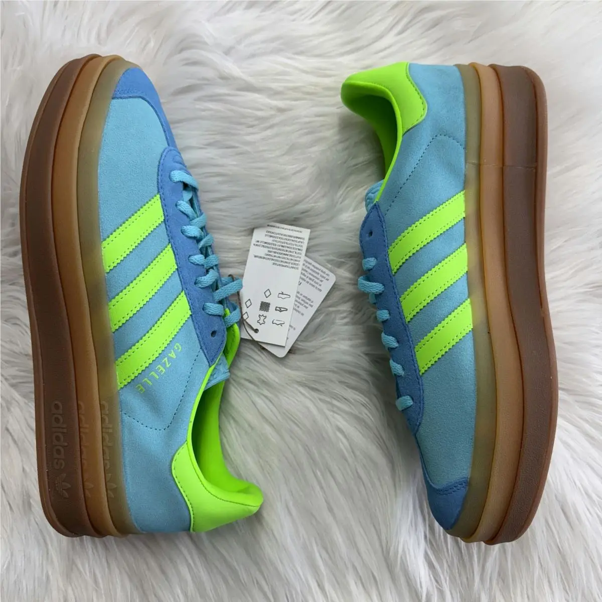 Adidas shoes - Gazelle Bold Blue Glow Solar Green Bright Blue - JS3896 - Blue 0