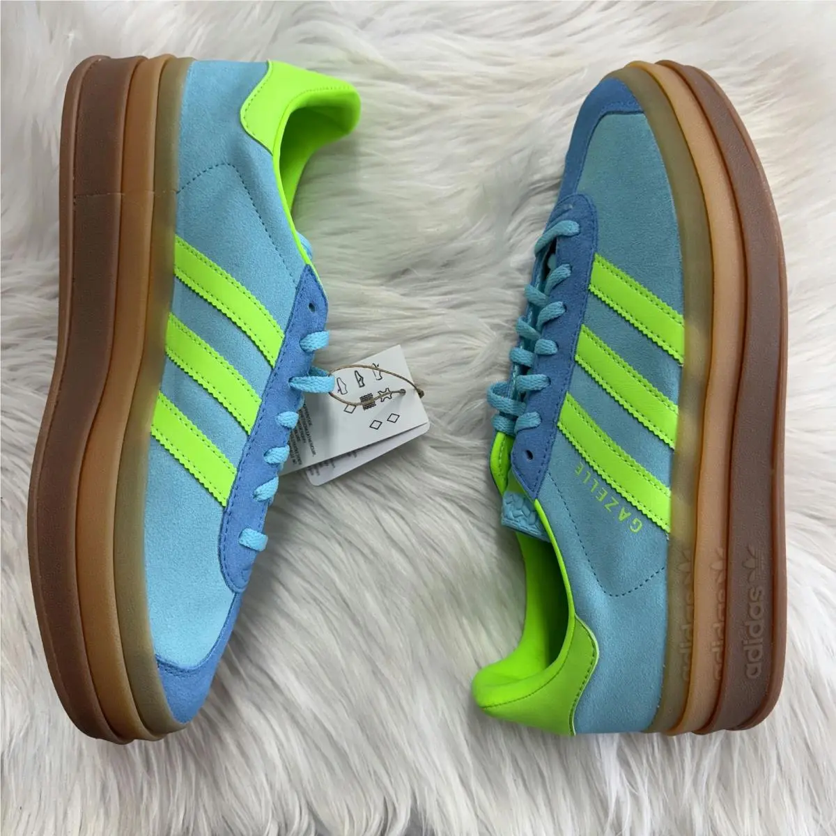 Adidas shoes - Gazelle Bold Blue Glow Solar Green Bright Blue - JS3896 - Blue 7