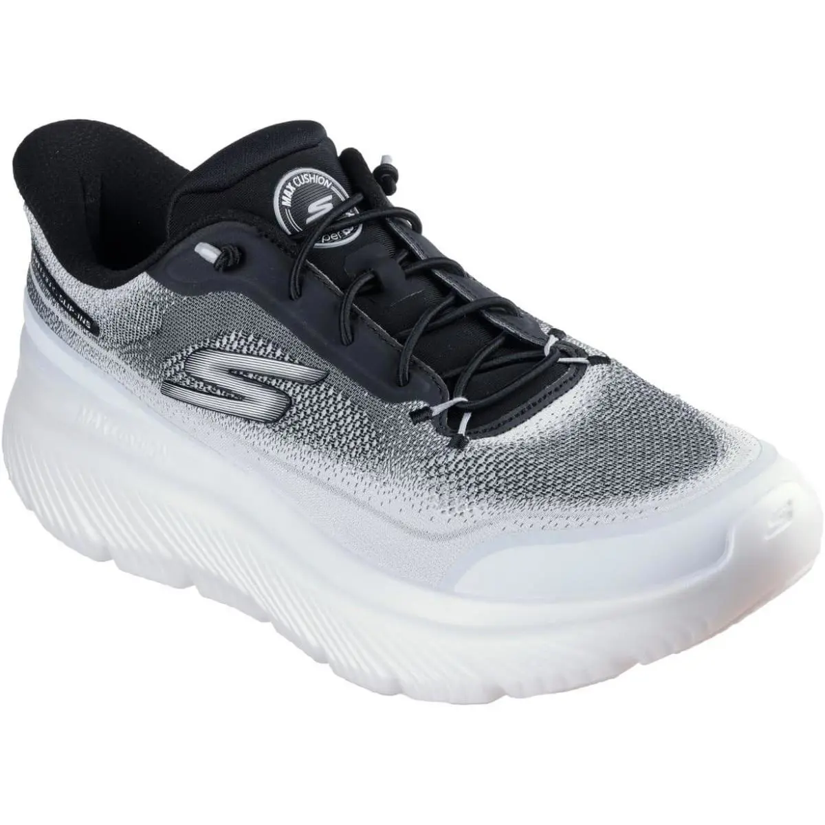 Skechers Mens Go Walk Max Cushioning Hyper Burst Zoltar Hands Free Slip-ins - White/Black