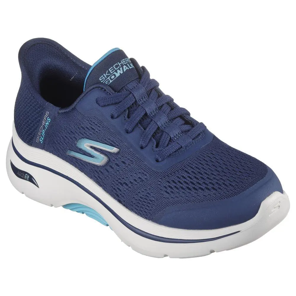 Skechers Women`s Go Walk Arch Fit 2.0 Valencia Hands Free Slip-ins Sneaker - navy aqua