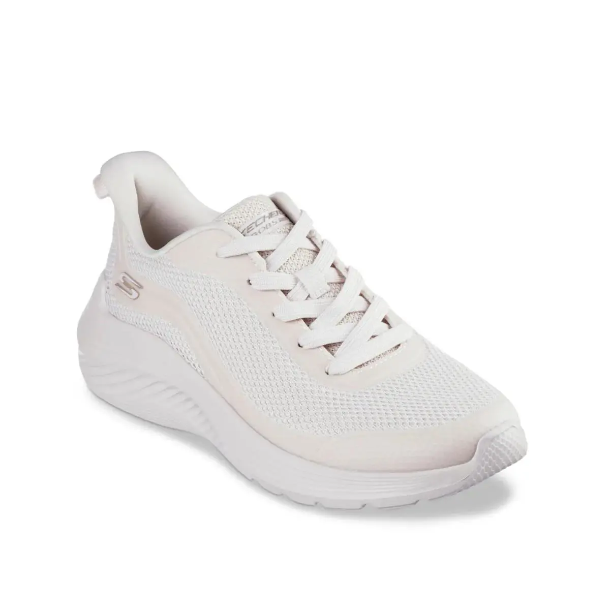 Woman`s Shoes Skechers Bobs Sport Squad Waves Still Wading Sneaker - Off White