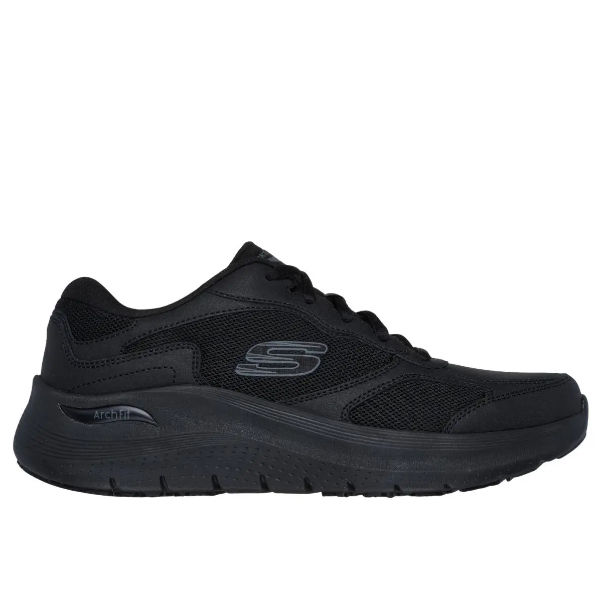 Skechers Work Shoe Men Black Arch Fit Slip Resistant Cushion Comfort Lace 200331