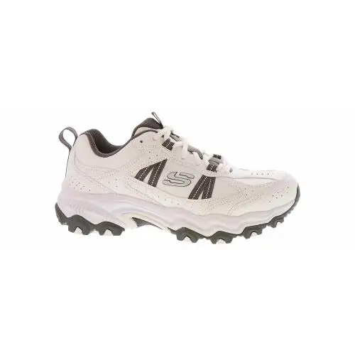 Men`s Skechers Stamina AT - Upper Stitch Shoes Wide Width - White/Black
