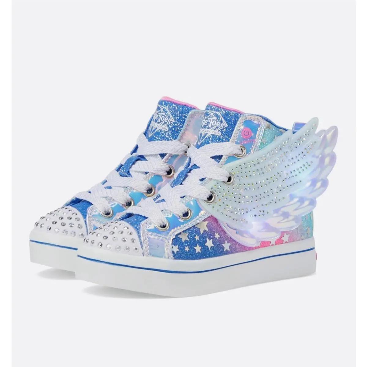 Skechers Little Girls Twinkle Toes Dreamy Wings Light Up Sneakers Size 2