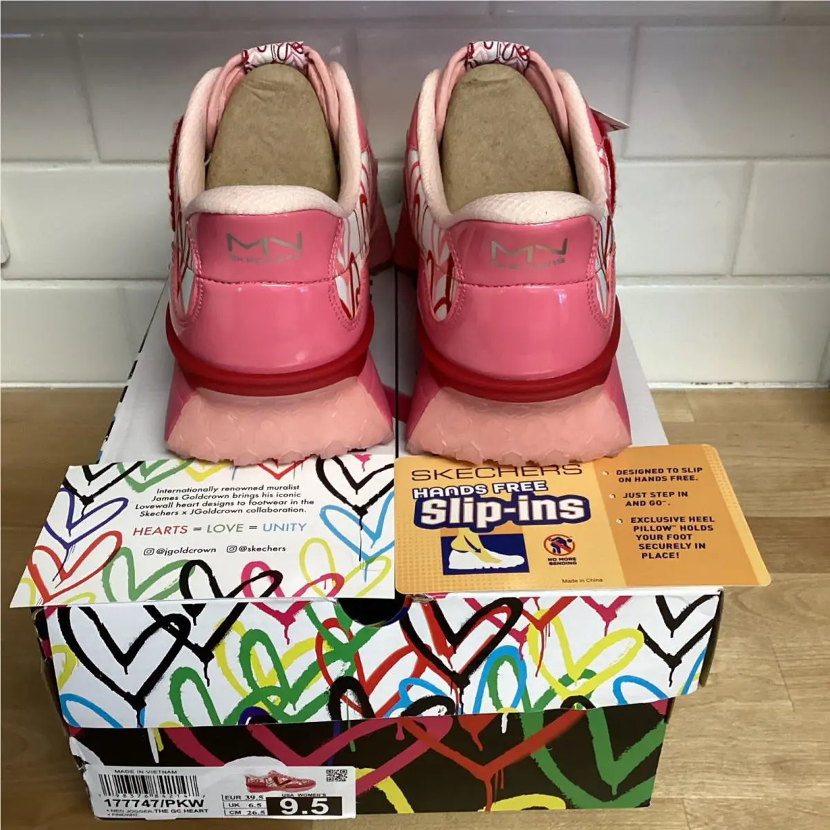 Skechers shoes - Skechers Hands Free Slip Ins - 177747/PKW - Pink, Red (UPC: 0198376842147) 2