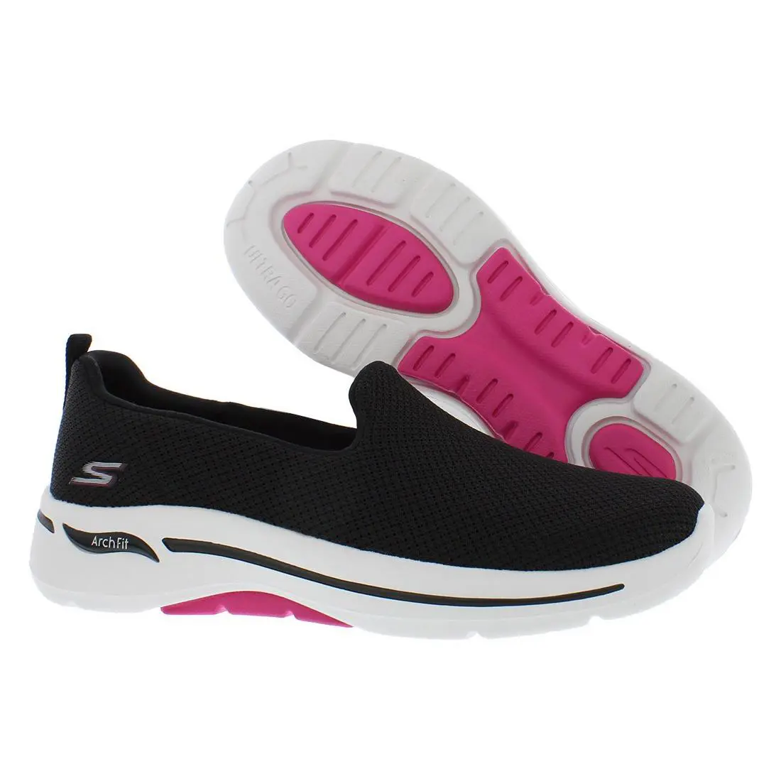 Skechers Go Walk Arch Fit-grateful Womens Shoes Size 10 Color: Black/hot Pink