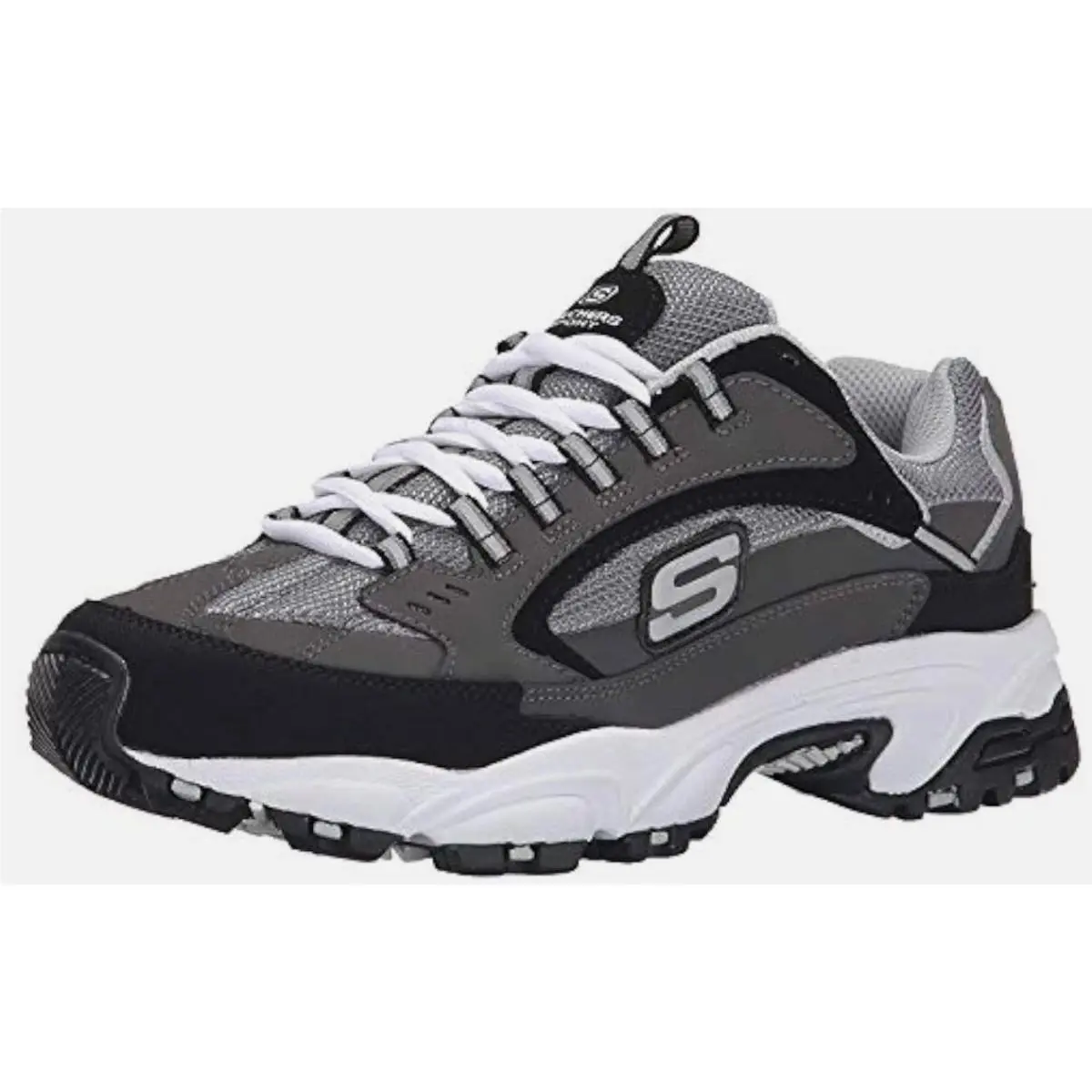 Skechers Sport Mens Stamina Nuovo Cutback Lace-up Sneakers Charcoal/black 10.5W