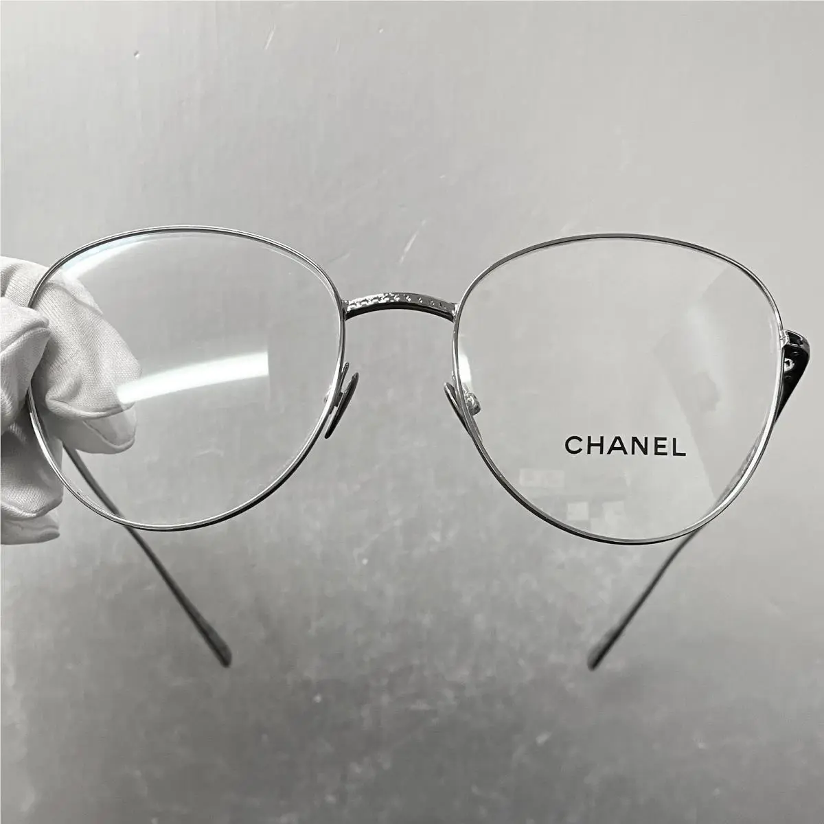 Vintage Chanel Gunmetal Round Frame Eyeglasses 2192-C108