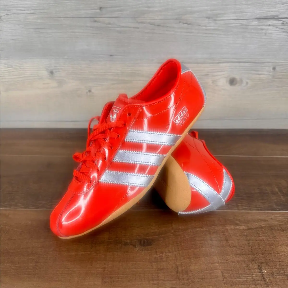 Adidas Tokyo Womens Size 8.5 Red Silver Metallic Gum JQ0596