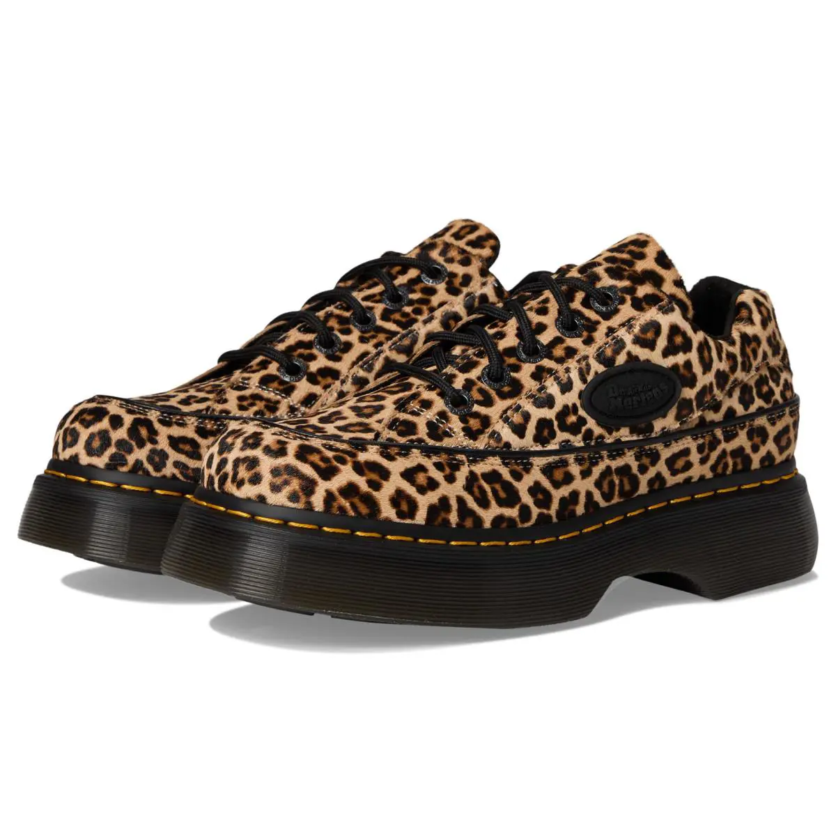Women`s Buzz 5-Eye Fuchsia Pink 6 Medium light tan mini leopard spot by Dr. Martens