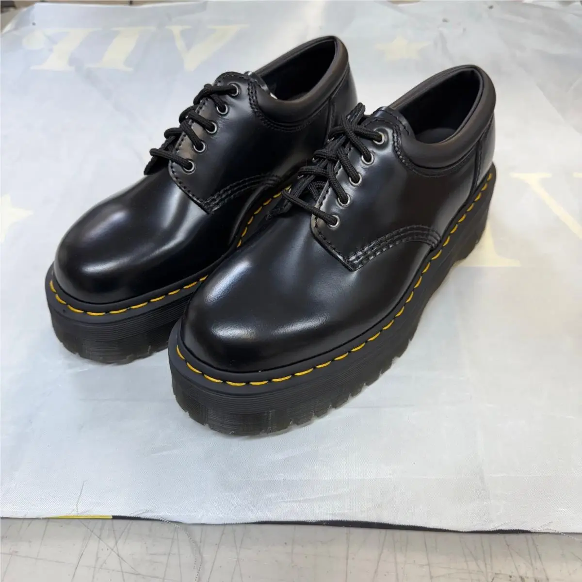 8053 Quad Black Polished Smooth US 10 Women / 9 Men 24690001 by Dr. Martens