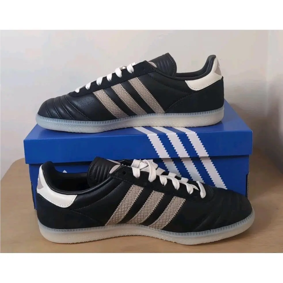 Adidas Samba JP Core Black Trace Khaki Gum Sneakers JR0963 Mens 8.5 Womens 9.5