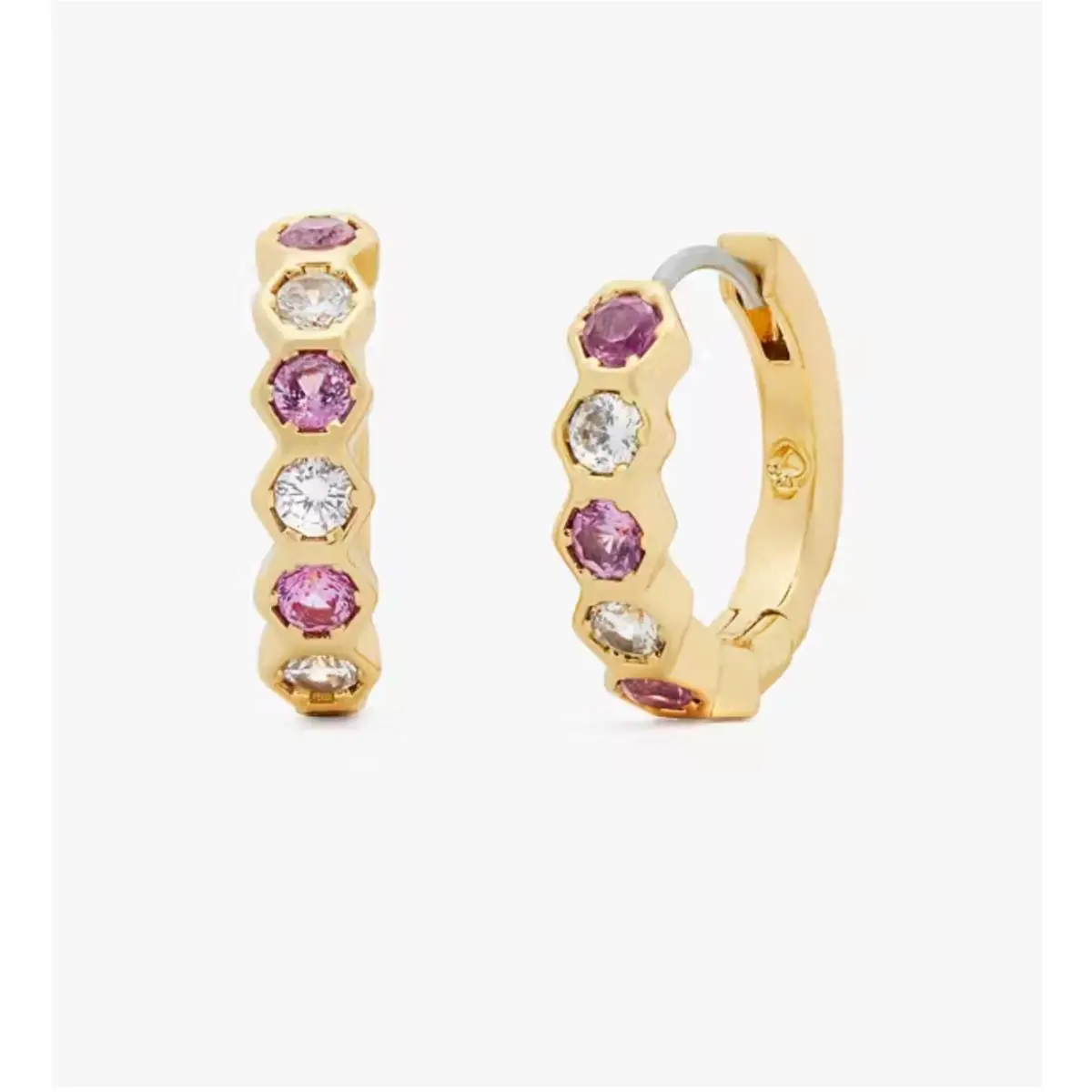Kate Spade Huggy Earrings with a Purple Stone On The Ball C2