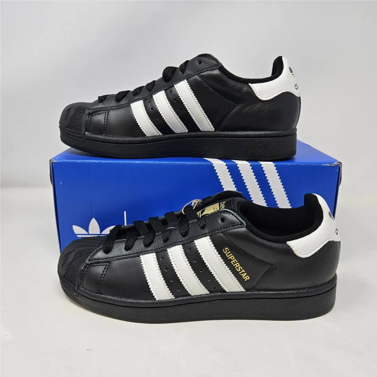 Adidas Beams x Superstar Black White Leather Shoes / JR6484 / Men`s 7 Women`s 8