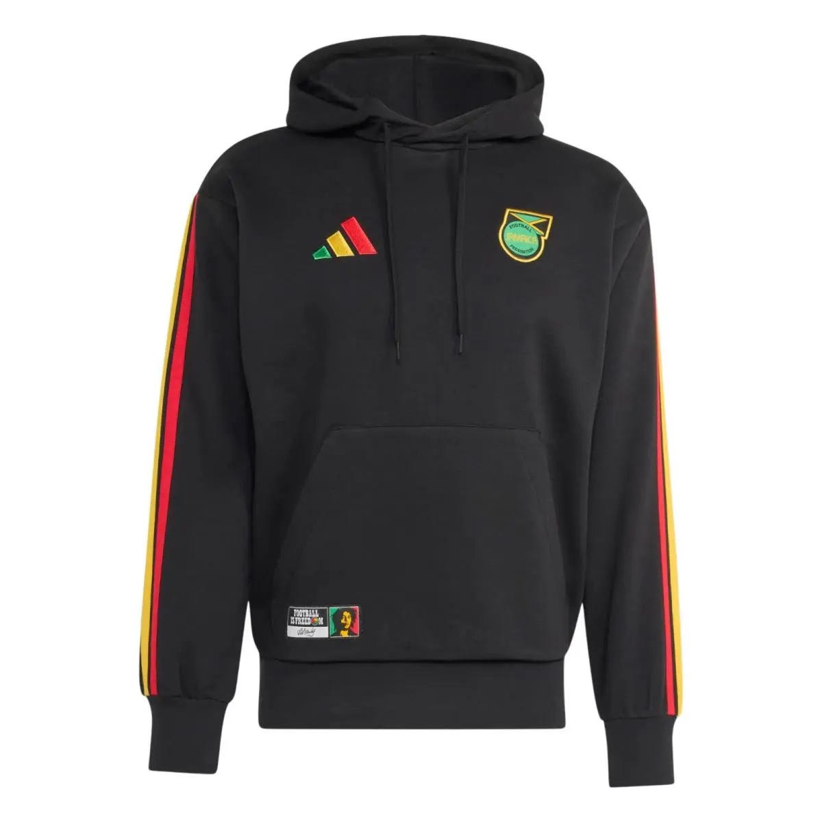 Men`s Adidas Black Jamaica X Bob Marley Dna Rasta Fleece Pullover Hoodie