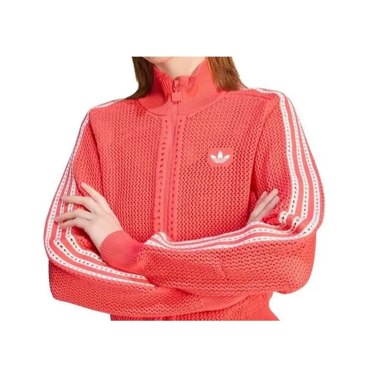 Adidas Originals Crochet Fire Bird Track Top Knit Retro Logo Jacket Women Size