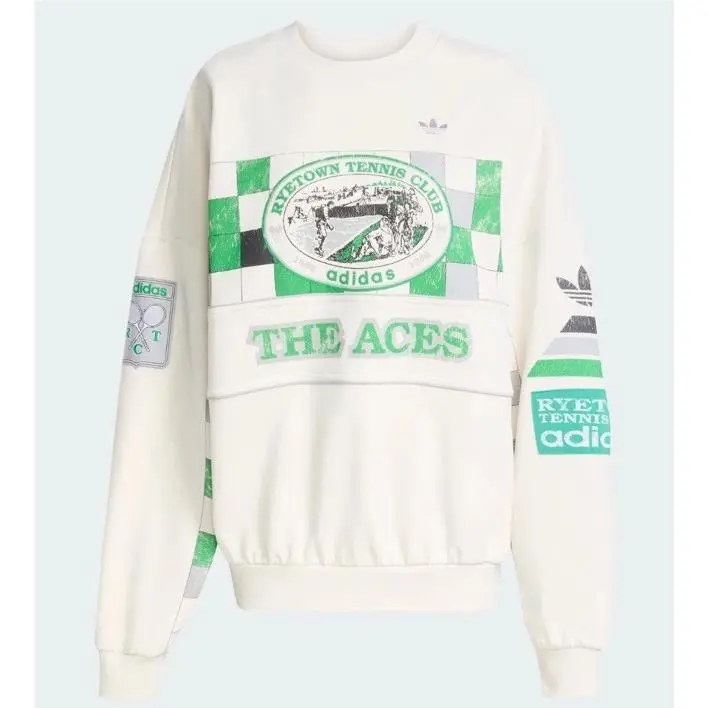 Adidas Wmns Tennis Archive Coat Sweatshirt Cloud White JW0149 Size Medium
