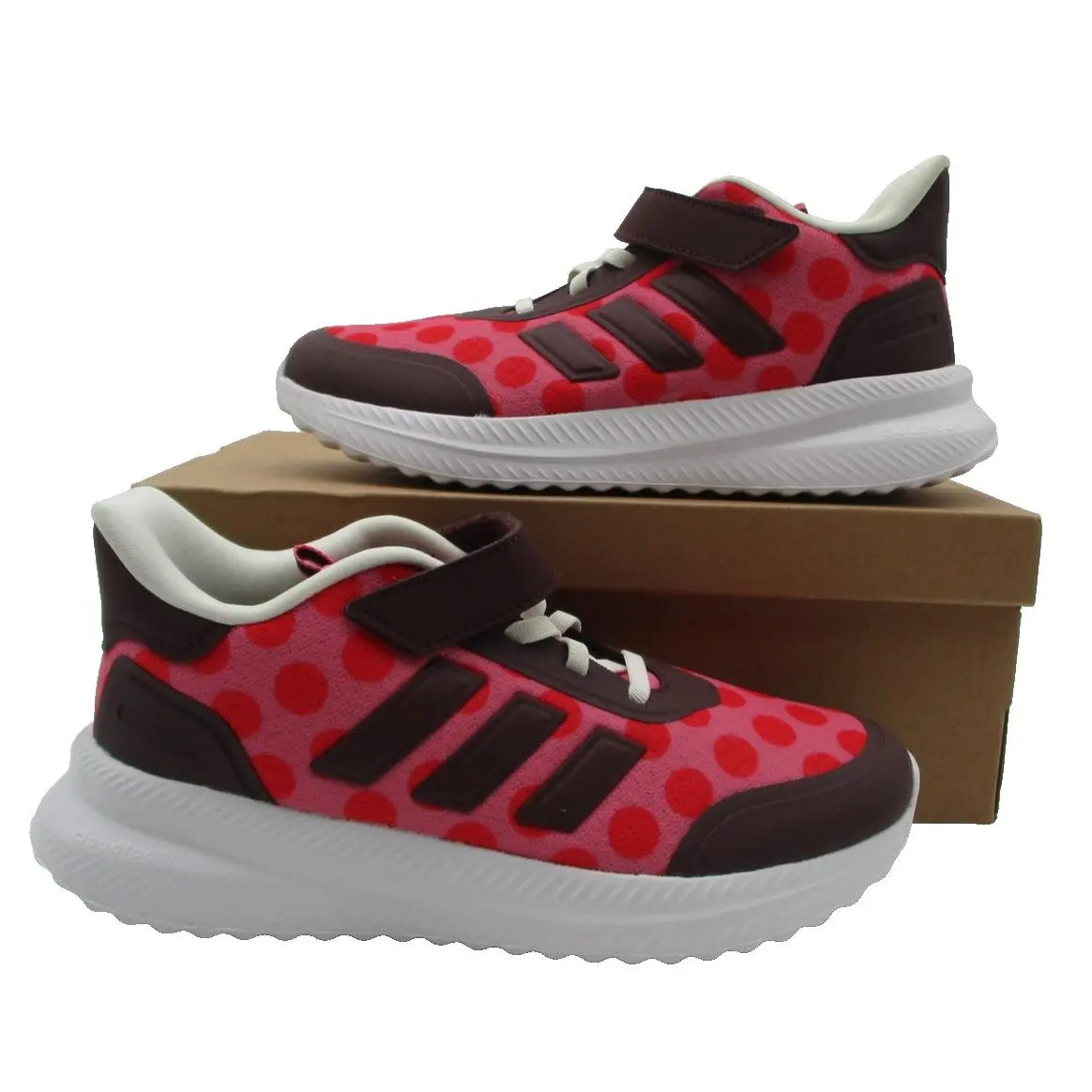 Adidas X_plrpath Minnie EL C Shoes Girls Size 3 Pink Cloudfoam Disney Sneakers