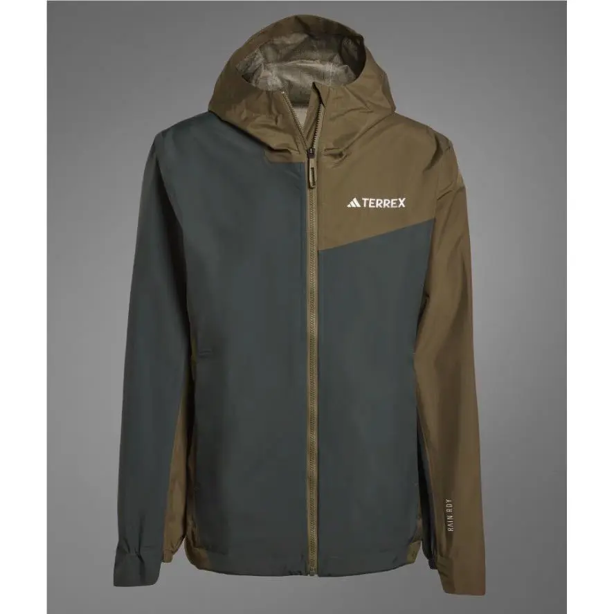 Adidas Terrex Multi 2.5L Rain.rdy Jacket Hooded Olive Green JD8351 Mens XL