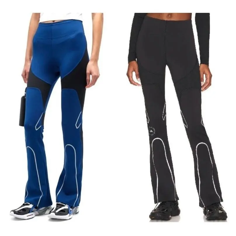 Adidas by Stella Mccartney Knitmix Flare Leggings Blue Black Womens XS