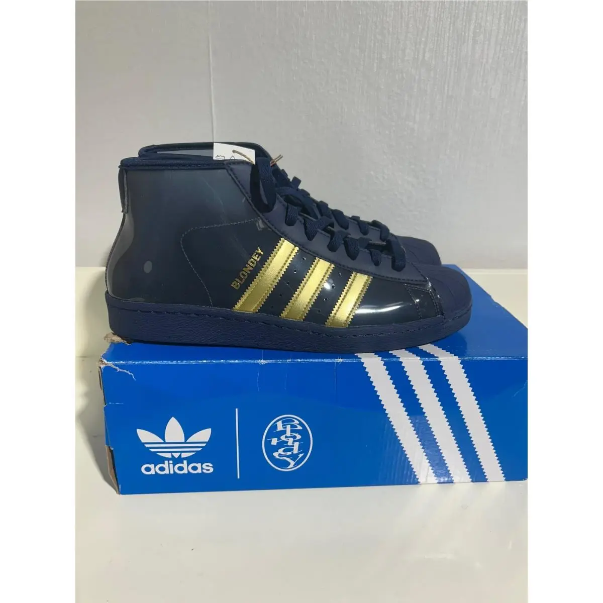 Adidas Blondey Pro Model Night Indigo Gold Metallic Skate Shoes IG0845 Mens 11.5