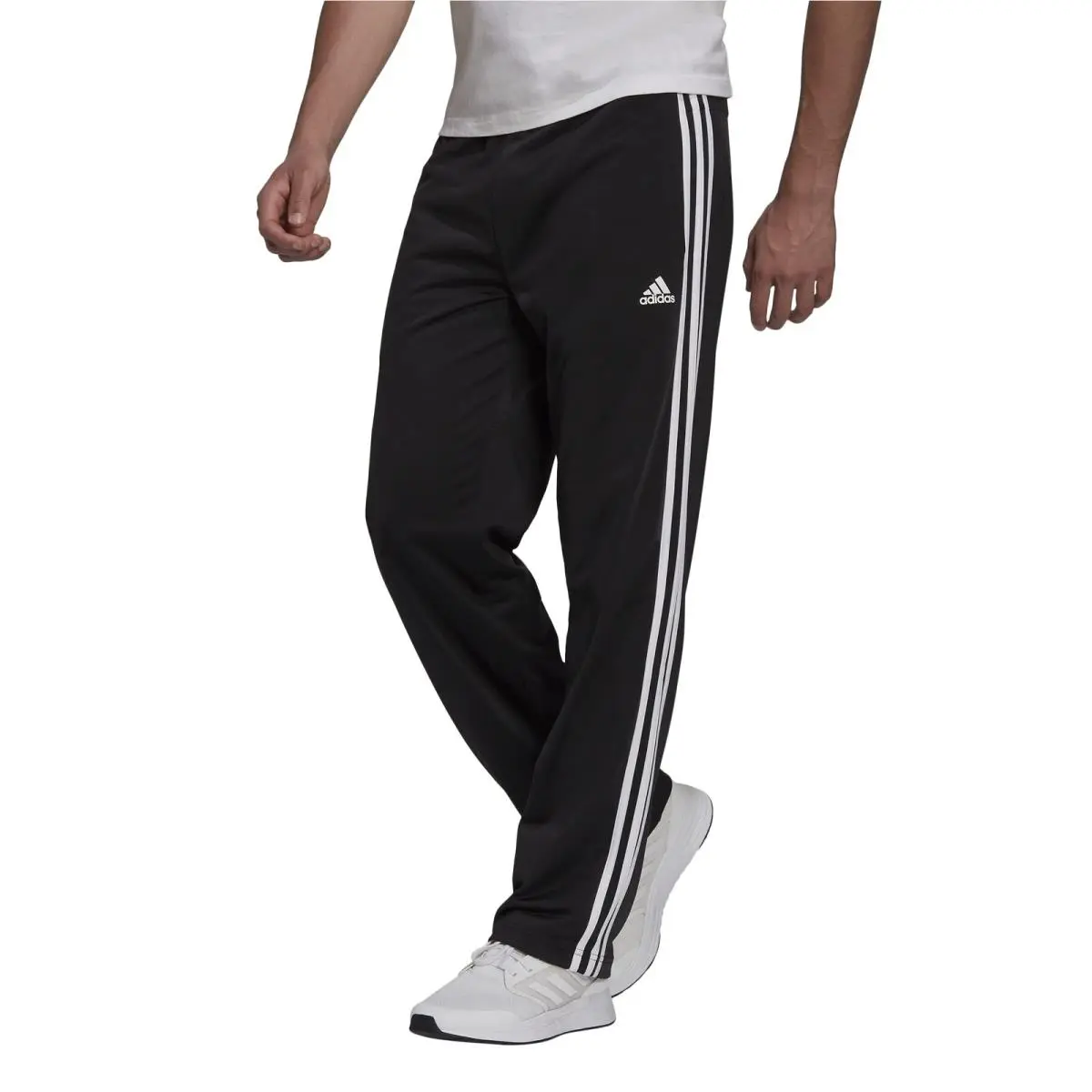 Adidas Men`s Essentials Warm-up Open Hem 3-stripes Tracksuit Bottoms Small