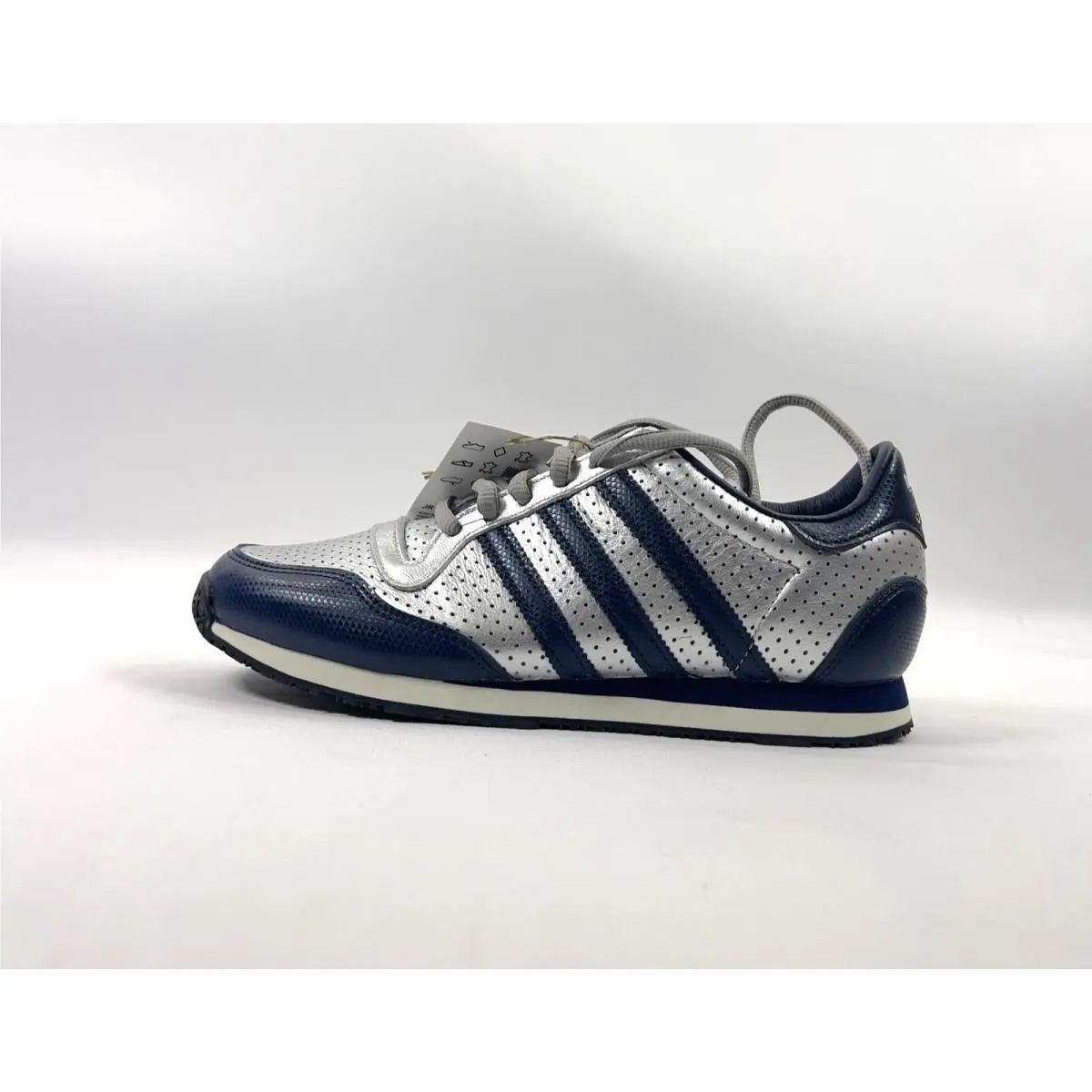 Adidas Originals Galaxy OG Unisex Navy Silver Leather Sneakers JR1614 US 6M