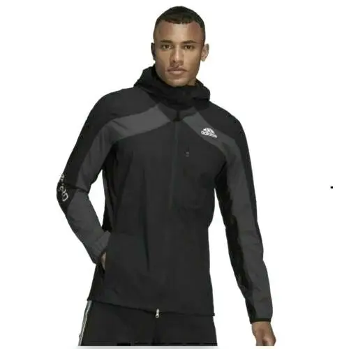 Adidas Adizero Marathon Windbreaker- Jacket Black H32178 Men`s Size M