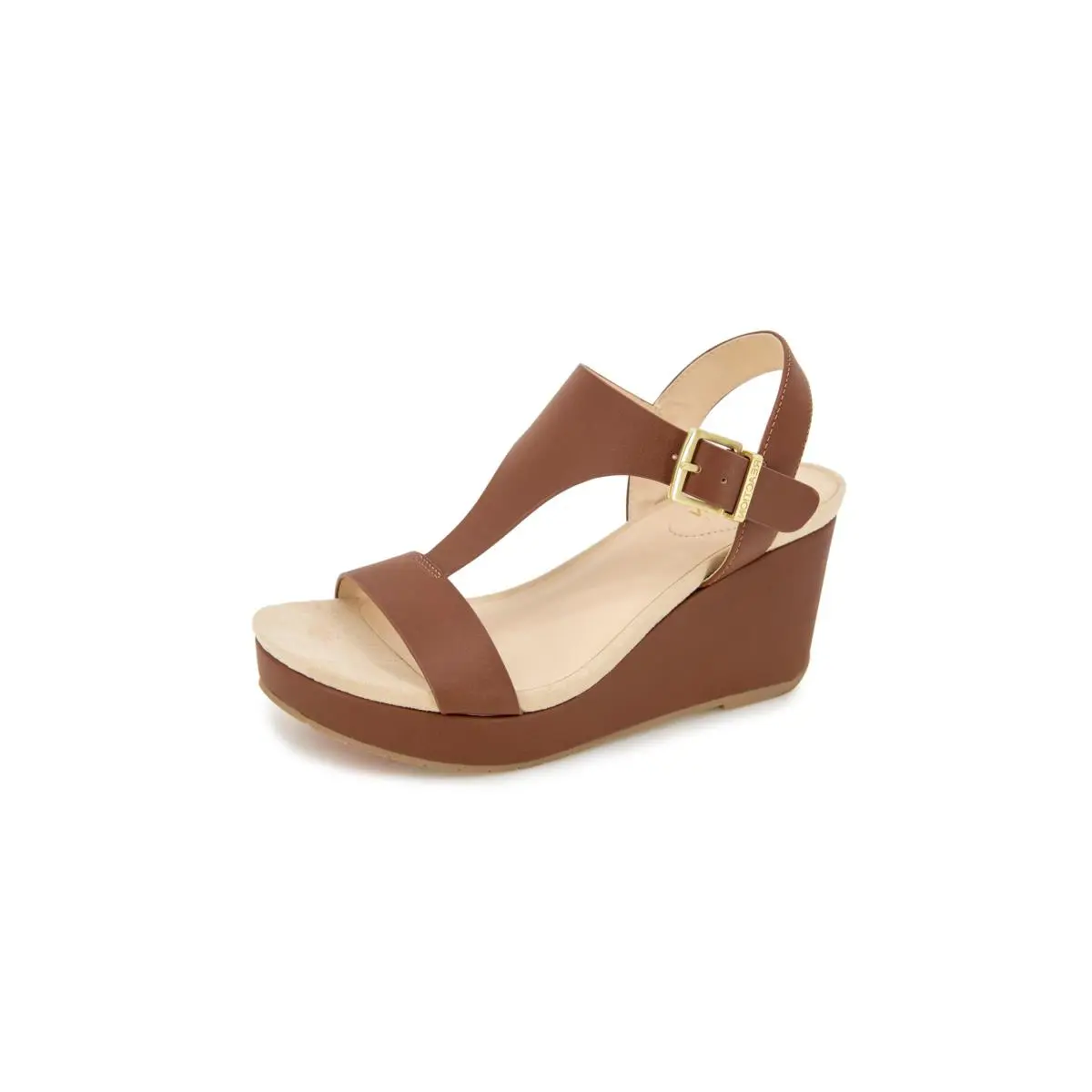 Reaction Women`s T-strap Wedge Sandal Black 7.5 M US luggage by Kenneth Cole