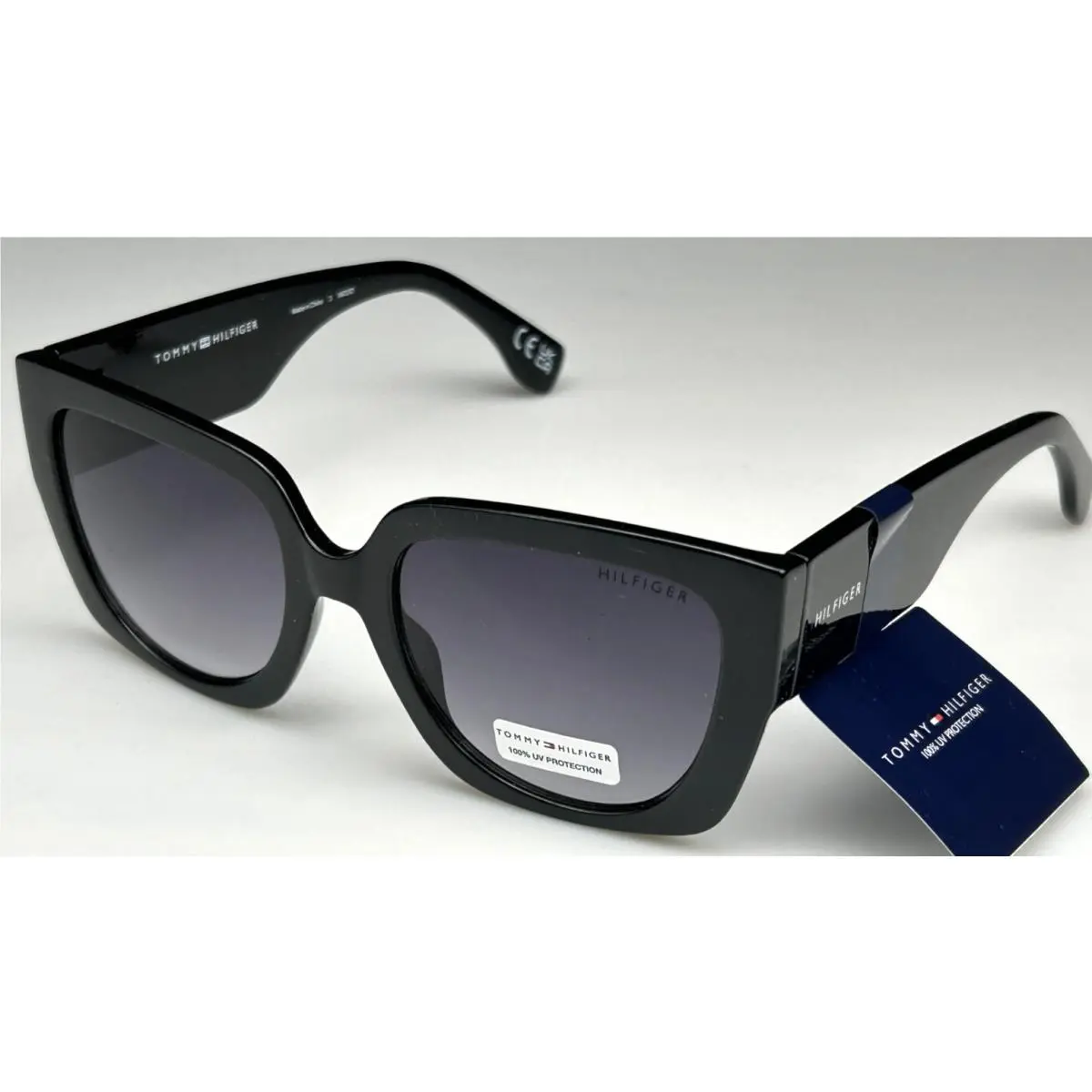 Women`s 53mm Black Frame Gray Lens Designer Sunglasses by Tommy Hilfiger