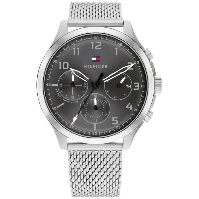 Tommy Hilfiger Multifunction Gray Dial Stainless Steel Men’s Watch - 1791851 - Dial: Gray, Band: Silver, Bezel: Silver