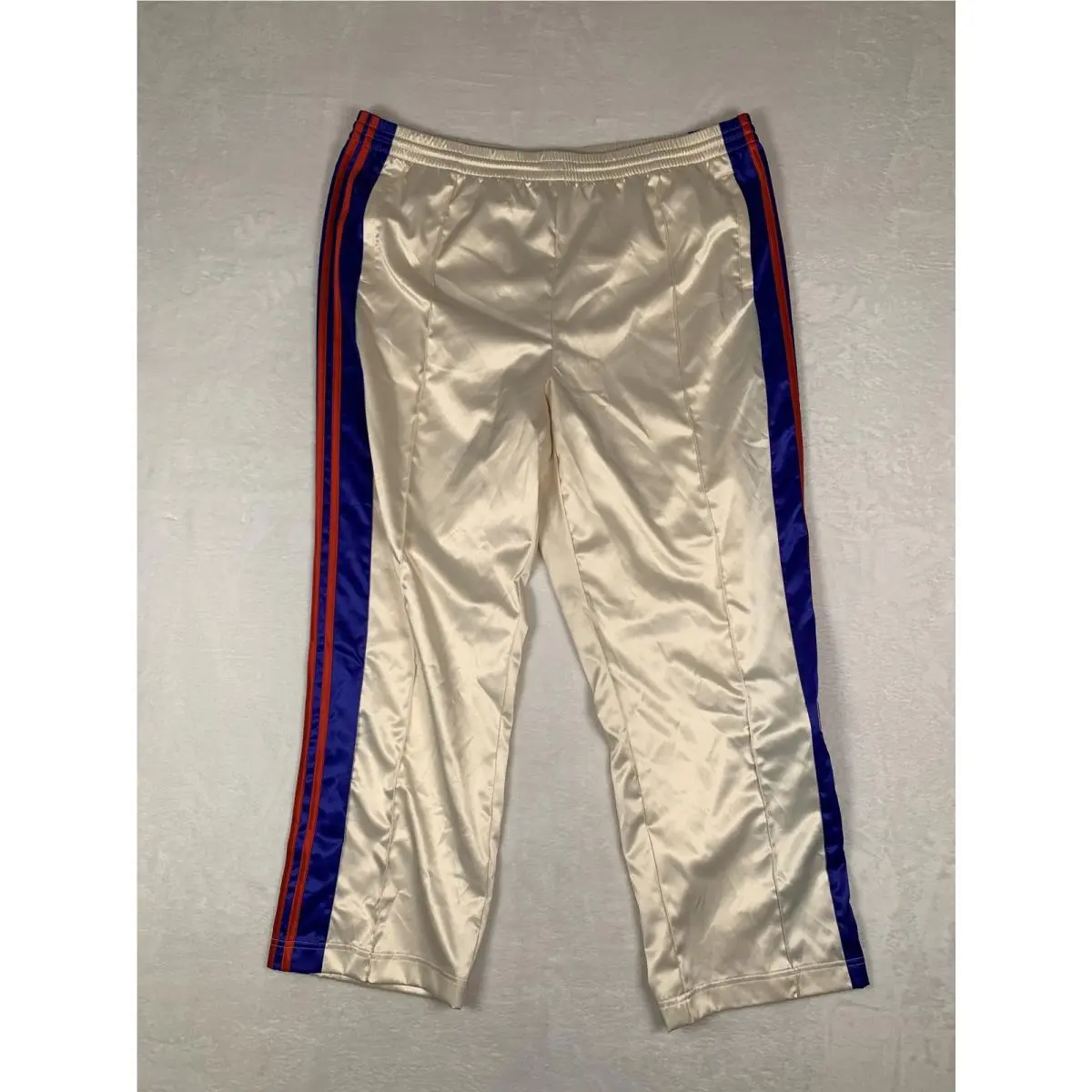 Adidas Breakaway Pants Mens 2XL White Dazzle Snap Side Wide Leg Loose Fit
